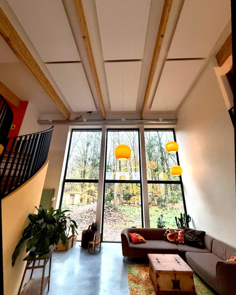 Akoestiek verbeteren hoog plafond woonkamer