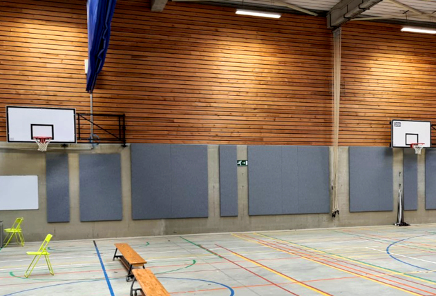 Akoestische panelen voor sporthal en gymzaal