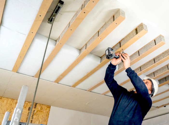 Merfoflex Zwevende Voorzetwand en Plafond Merfoflex Zwevende Voorzetwand en Plafond