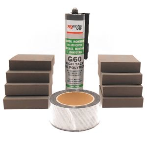 Trillingsisolatie set voor buitenunits, isolatie bromtoon door contactgeluid