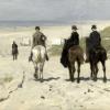 Morgenrit langs het strand